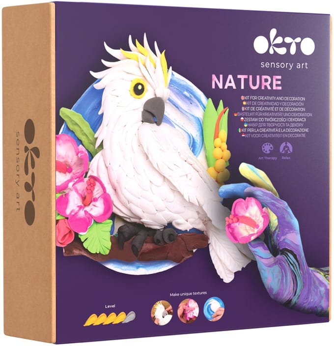 OKTO Sensory Art 3D - Natuur - Kaketoe - Luchtdrogende Klei - 14 Jaar