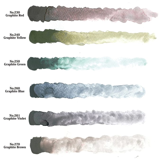 Kuretake Gansai Tambi Facial Aesthetic Graphite Colors 6-color Set