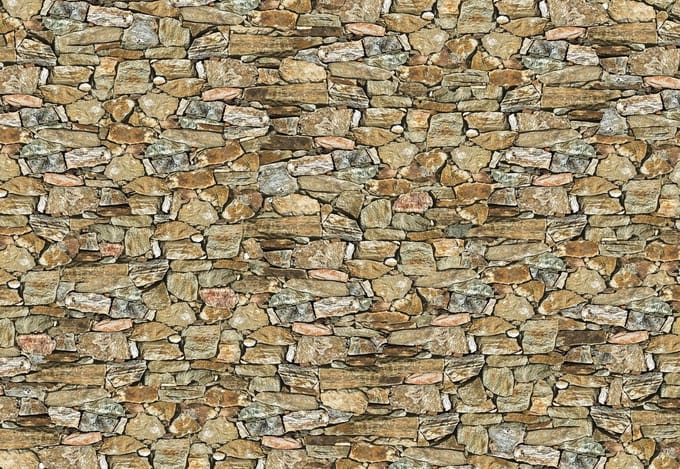 Fotobehang Rustic Stone Wall  | PANORAMIC - 250cm x 104cm | 130g/m2 Vlies