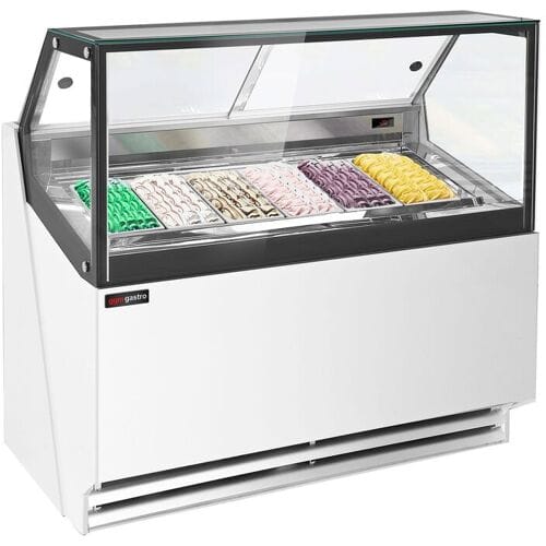 GGM Gastro Eistheke THEO - 1300mm - Umluft - für 6x 5 Liter Eisbehälter - Weiß