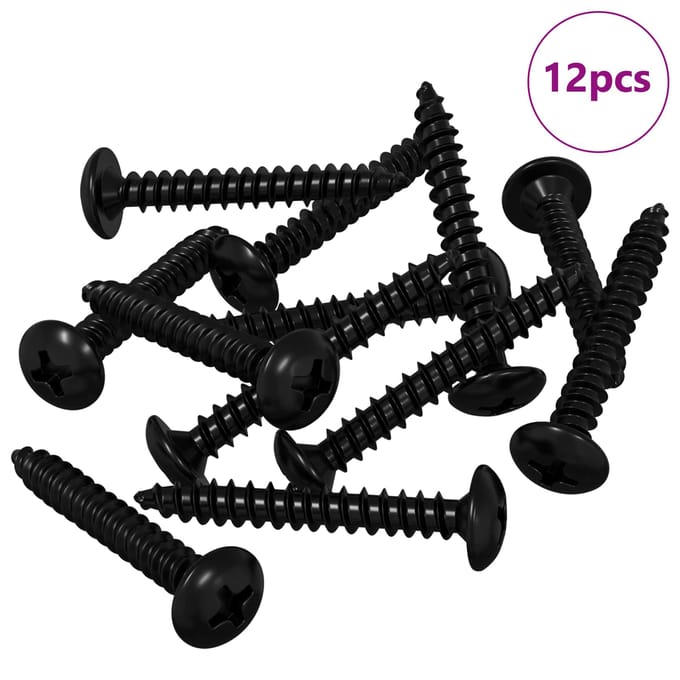 vidaXL Tapping Spijker 12 pcs Zwart M4 x 28 mm Staal