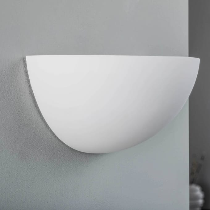 Lindby - Wandlamp - 1licht - Gips, metaal - H: 13 cm - E14 - wit