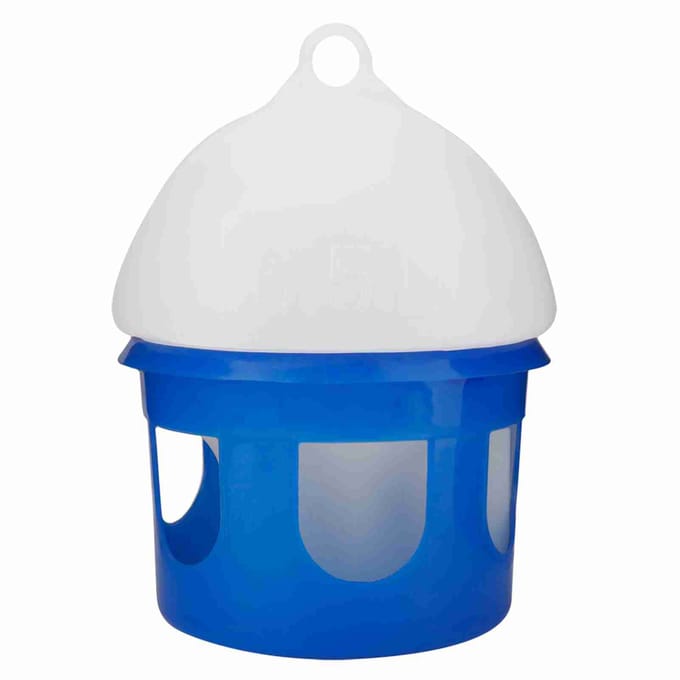Automatische voederbak voor duiven met grote capaciteit, waterdispenser 6.5L blue