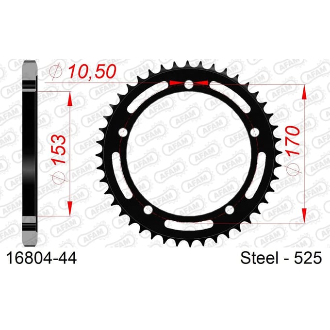 Stalen tandwiel Afam 525 44 dents