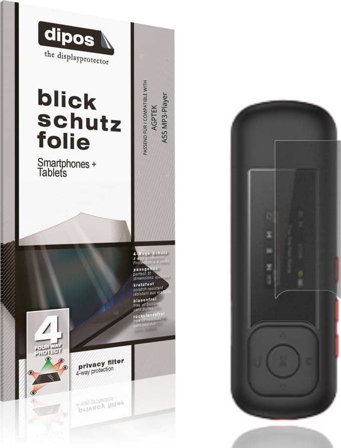 dipos – Matte Privacy Screenprotector geschikt voor AGPTEK A55 MP3-Player | Anti-Spy Beschermfolie