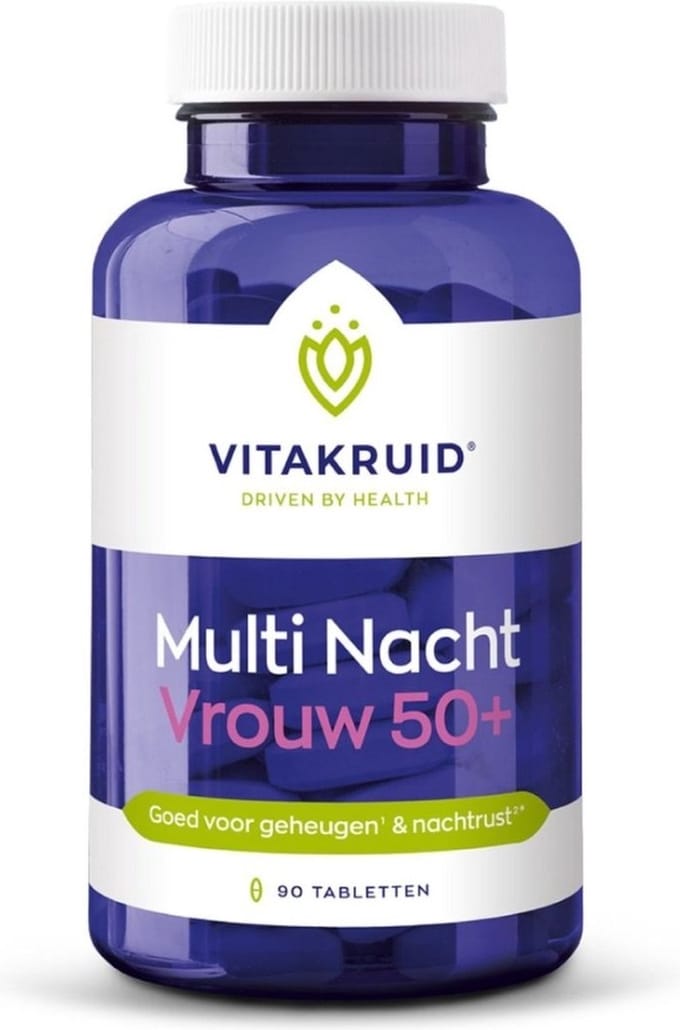 Vitakruid Multi Nacht Vrouw 50+ 100% Vegan 90 Tabletten