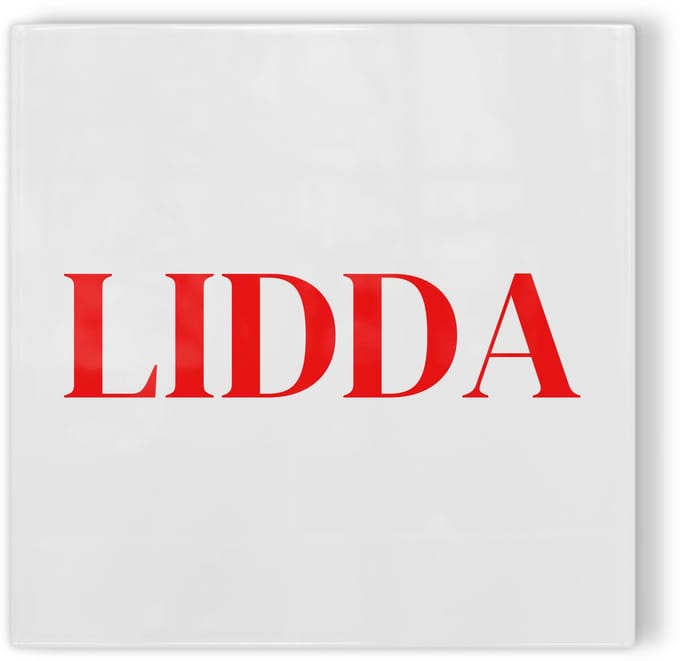 Tegeltje Leiden Lidda - wit rood - tegeltje stad - tegeltje met tekst