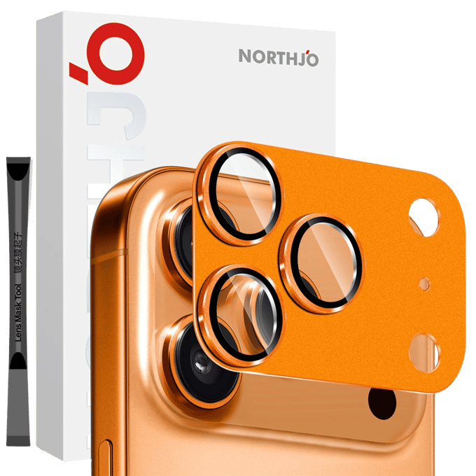 Northjo iPhone 17 Pro Max Full Cover Camera Protector Oranje