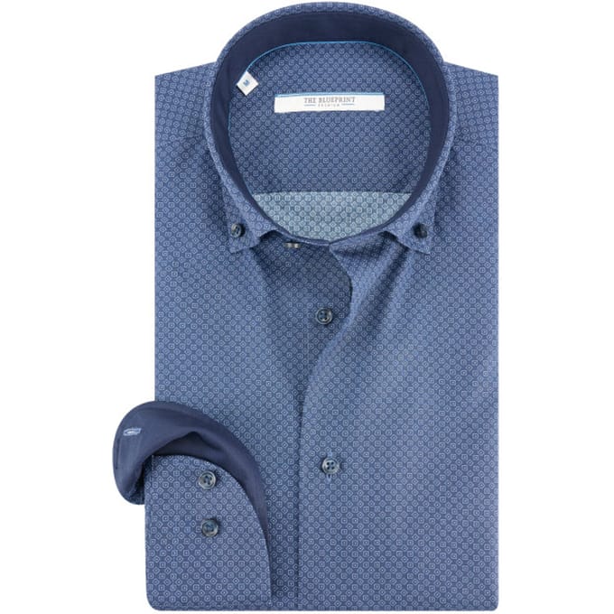 The BLUEPRINT Premium Business Overhemd Donkerblauw Heren