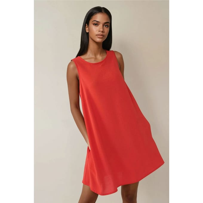 Crew Neck A-Form Fit Mini Jurk