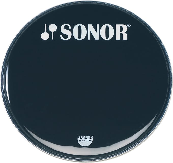 Sonor basDrum Frontvel PB20 BL, 20", zwart, met Logo - Bass drumvel