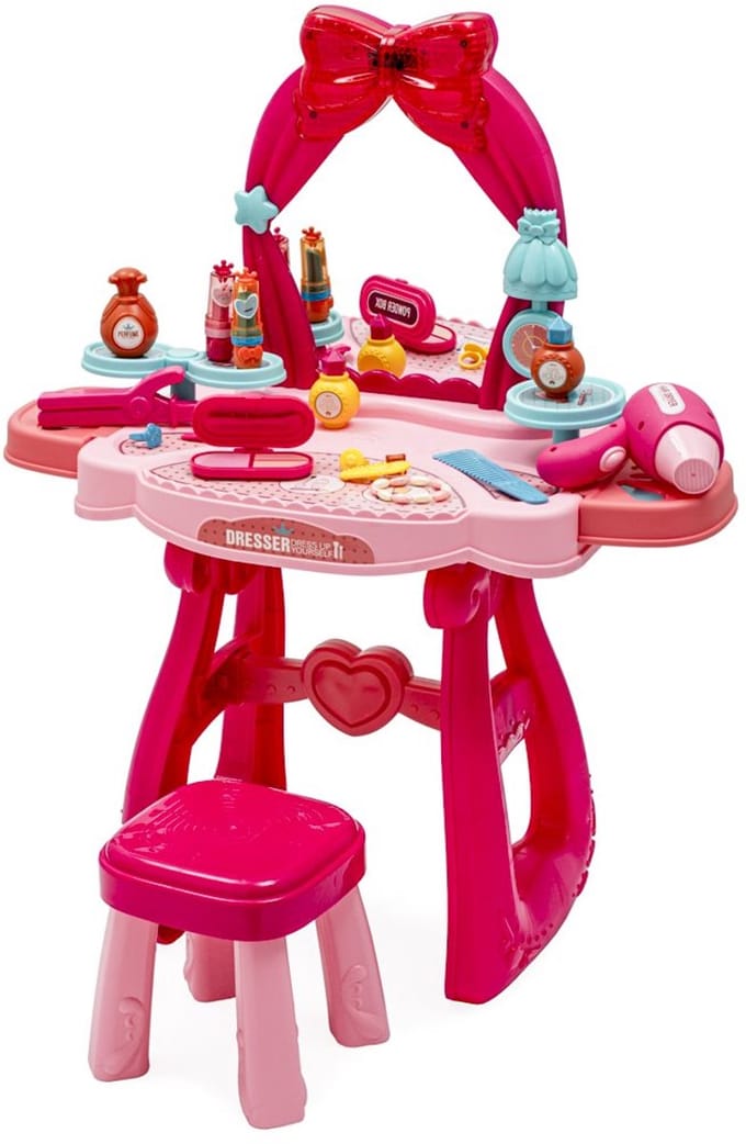 Baby Mix speelgoed kaptafel met muziek en stoel - Roze