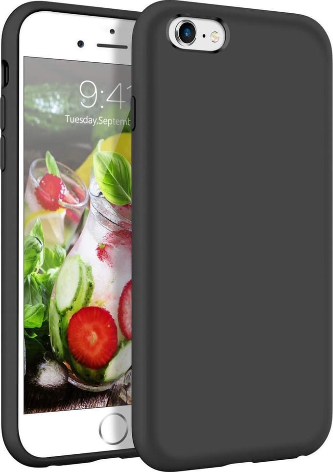 BMAX Siliconen hard case hoesje geschikt voor iPhone 6/6s Plus / Hard cover - Zwart