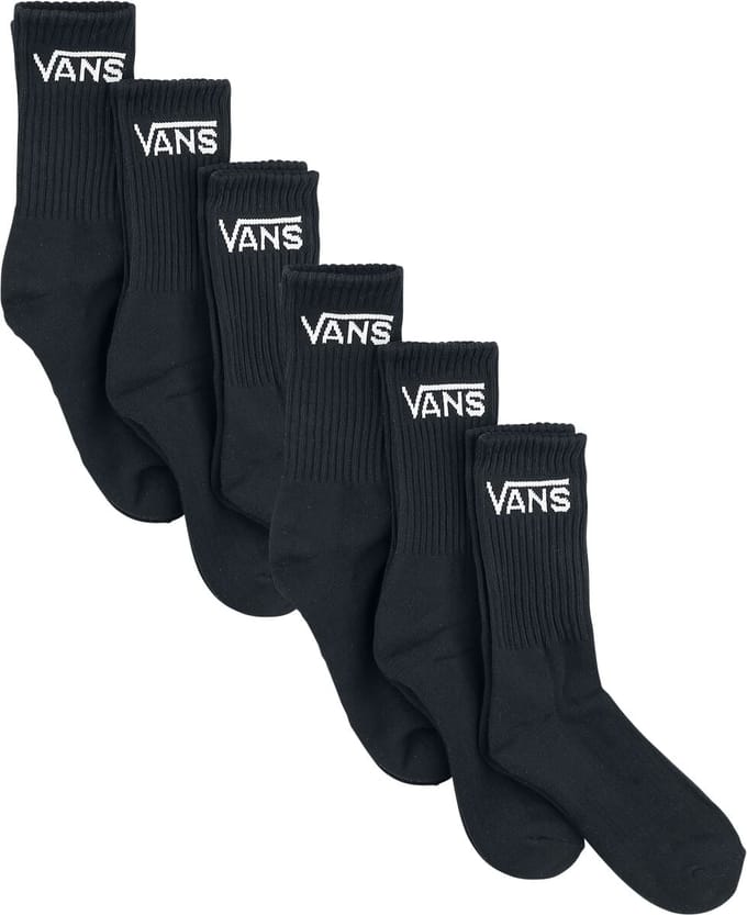 Vans Sokken - Classic Crew ROX (6-pack) - S tot XL - voor Mannen - zwart