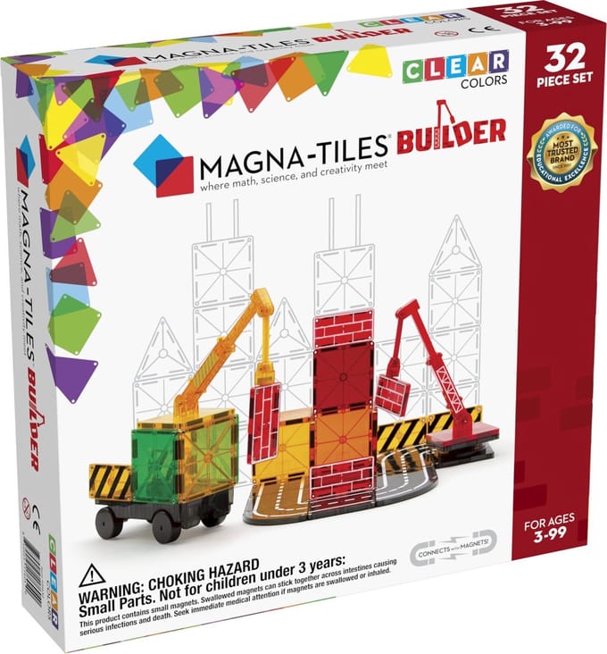 Magna-Tiles Builder 32-Piece Magnetic Building Set