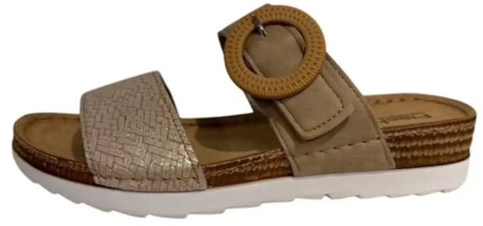 Fischer 556207 733 slippers Licht Bruin Print Leer Dames - Bruin - 40
