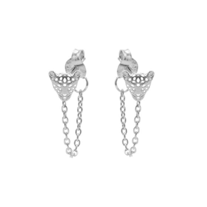 Karma-oorbel-chain-M1468-tijger-zilver