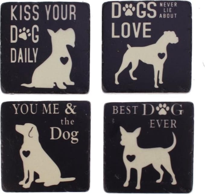 Onderzetters met honden 4 st.
