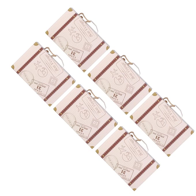 50 stuks/ Set Nieuwe Mini Koffer Elegante Draagbare Kartonnen Snoep Geschenkdoos Bruiloft Feest Verjaardag white
