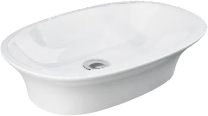 Ovale Wastafel zonder Overloop - Keramiek L. 60 cm Breed