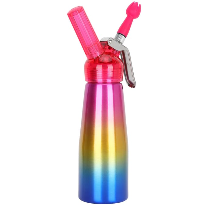 Roomopschuimer met 3 stuks Spuitmonden Dispenser Maker Taart Dessert DIY Tool Aluminium Keuken Bak pink