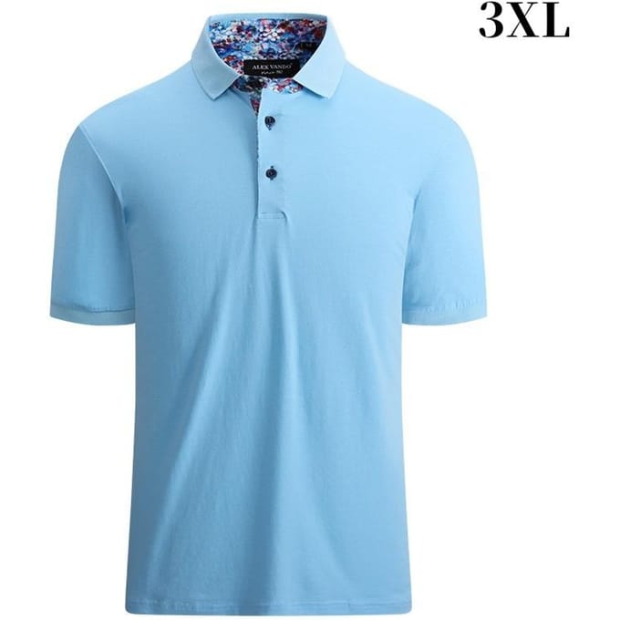 Polos pour Hommes Manches Courtes Coupe Régulière Chemise Design Mode 3XL bleu