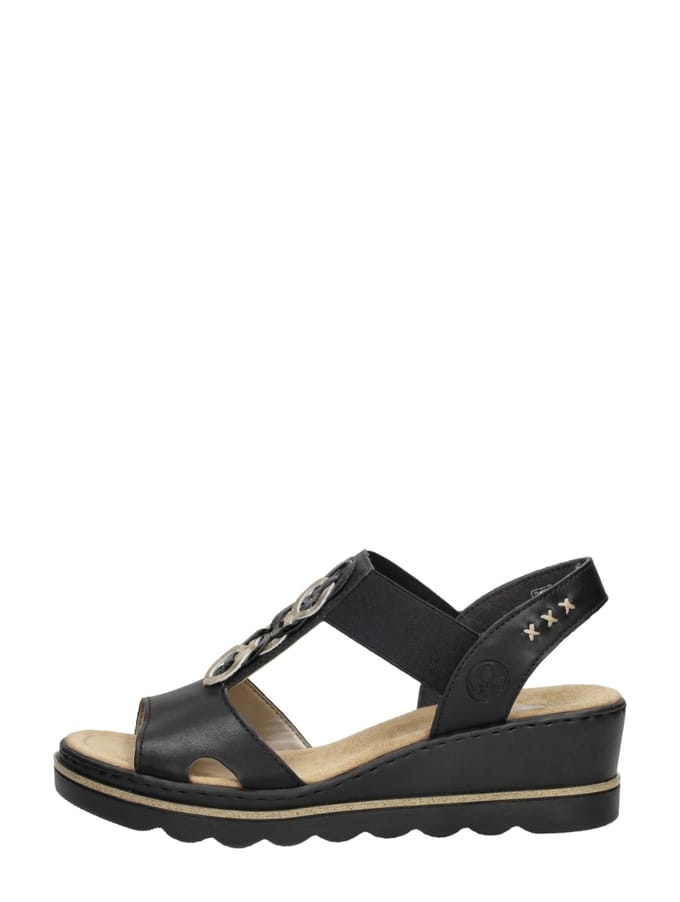 Rieker -Dames - zwart - sandalen - maat 40