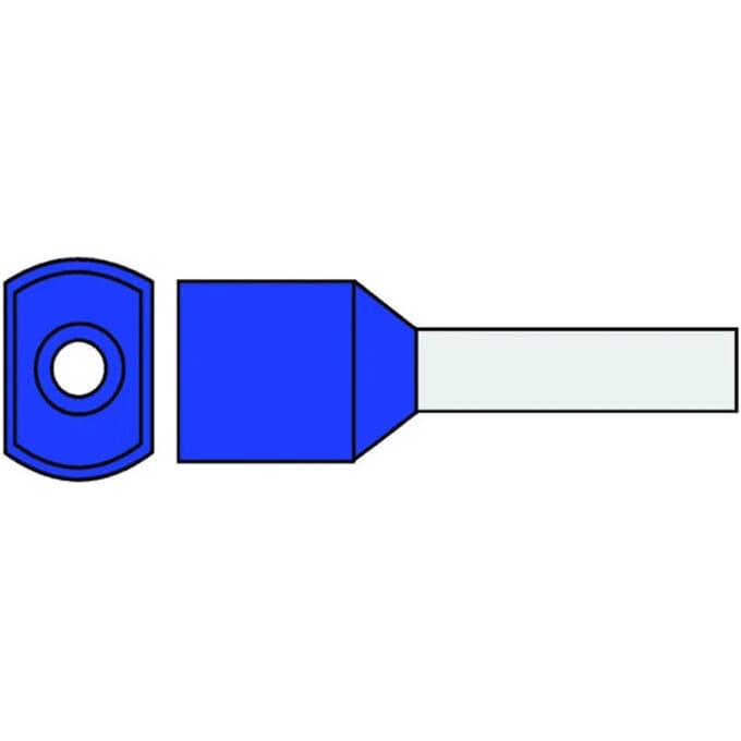 Twin Draad Ferrule 16mm² Blauw DIN Geïsoleerd - 727560 [50 Stuks]
