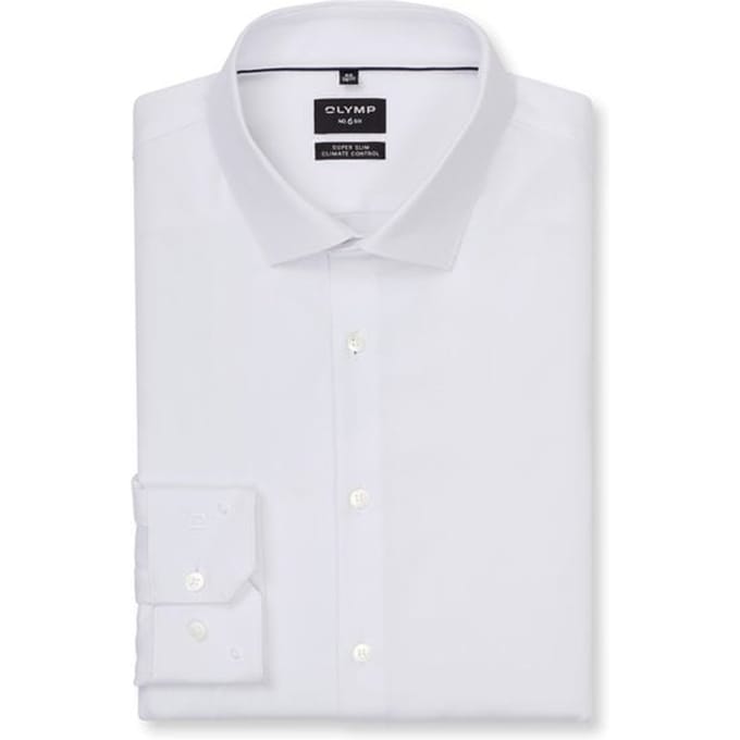 OLYMP No. 6 super slim fit overhemd 24/7 - wit - Strijkvriendelijk - Boordmaat: 41