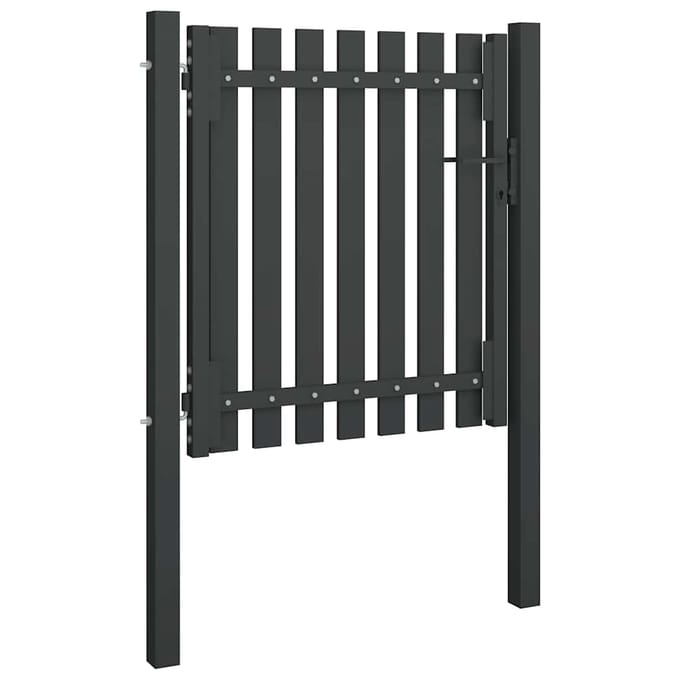 vidaXL - Tuinhekpoort - staal - 100x75 - cm - antraciet