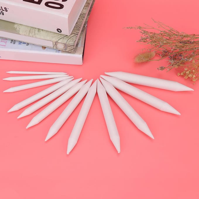 12 Stuks Wit Papier Pen Mengstompjes Schets Wrijf Tekengereedschap Schets Tekengereedschap white