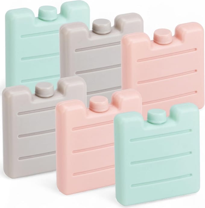 Set van 12 Mini Koelaccu's Pastelkleur - Compacte Herbruikbare Koelelementen voor Lunchtrommel en Koeltas