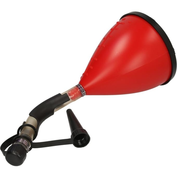 Plastic trechter met slang en stofkap. Polisport Prooctane