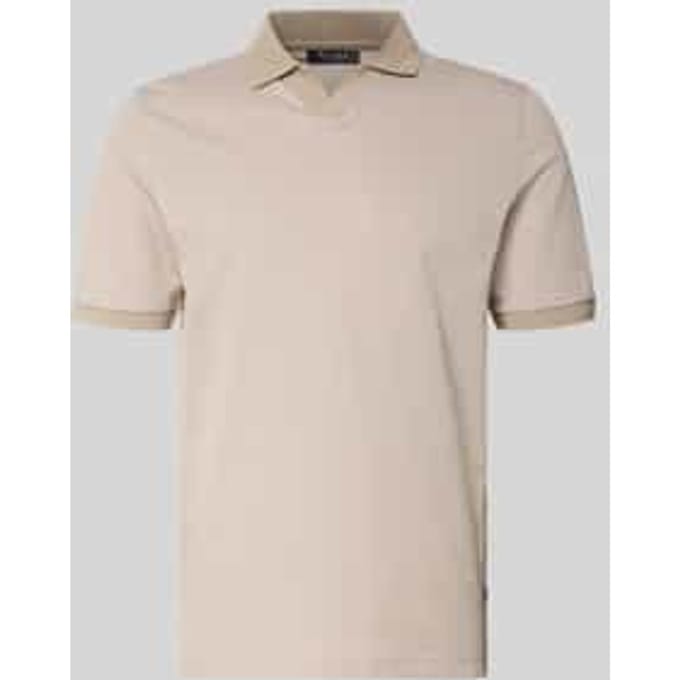 regular fit poloshirt van katoen met V-hals