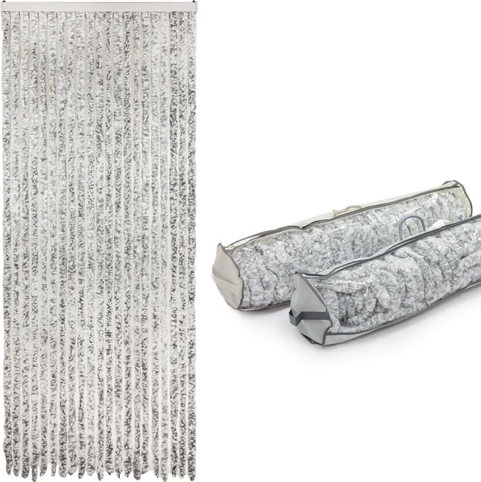 kattenstaart grijs wit gemeleerd 100 x 230 cm