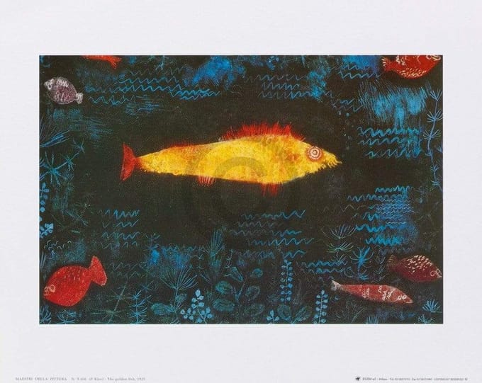 Kunstdruk Paul Klee - The golden fish, 1925 30x24cm
