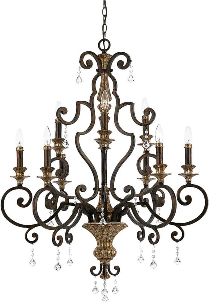 Moderne Kroonluchter - Steady Lighting - Metaal - Modern - E14 - L: 81.3cm - Voor Binnen - Woonkamer - Eetkamer - Blauw