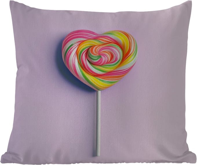 Buitenkussen - Hart - Lolly - Snoep - 45x45 cm - Weerbestendig