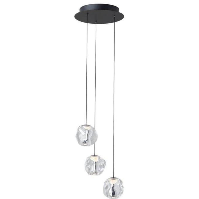 LOOM DESIGN LED hanglamp Ice Ball 3, helder, acryl