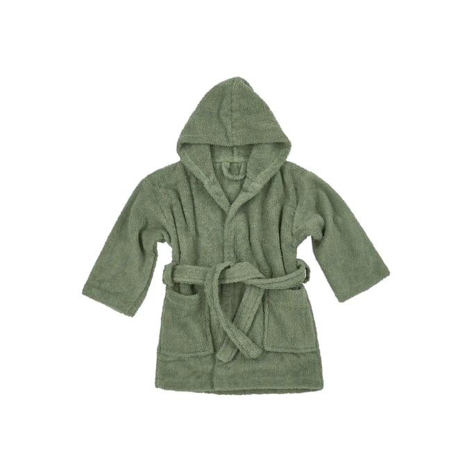 Meyco Baby Uni badjas - badstof - forest green - 86/92