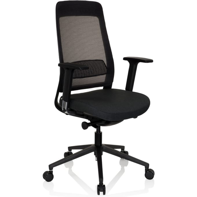 Bureaustoel - Met Armleuning - Stof/Netstof - Zwart - Ergonomisch