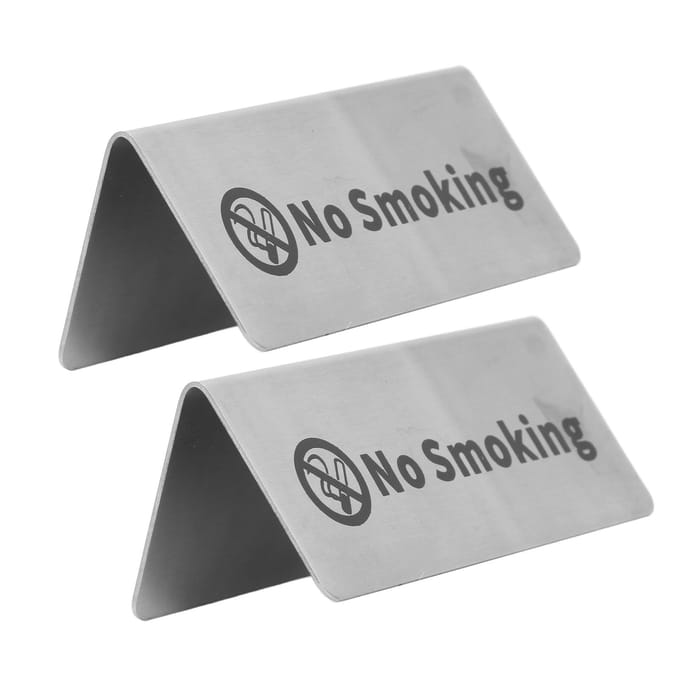 Tafelbord RVS Dubbelzijdig Veelzijdig Zilveren Tafelkaartbord voor Feest Bruiloft No smoking gray