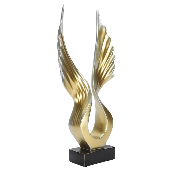 Abstracte Vleugel Sculptuur Modern Innovatief Licht Luxe Hars Abstract Vleugel Beeld voor Huis Wonen beige