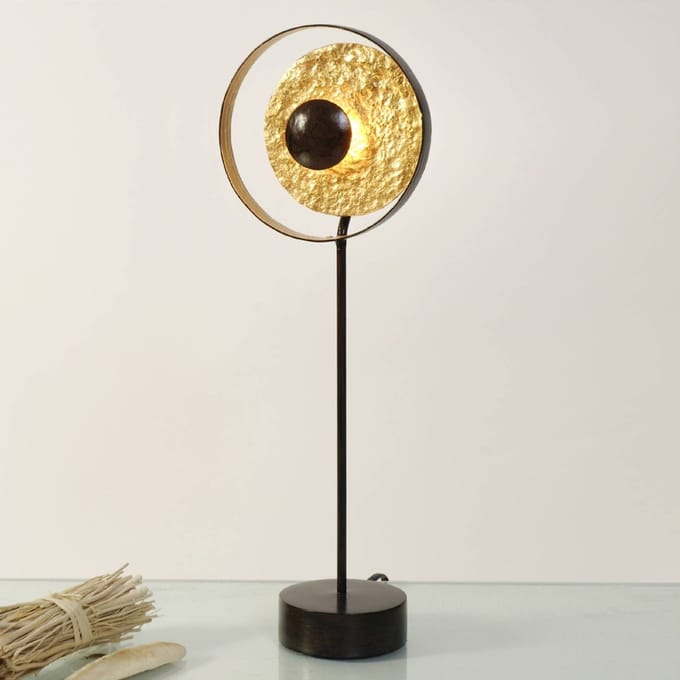 Holländer Goud-bruine tafellamp Satellite, 42 cm