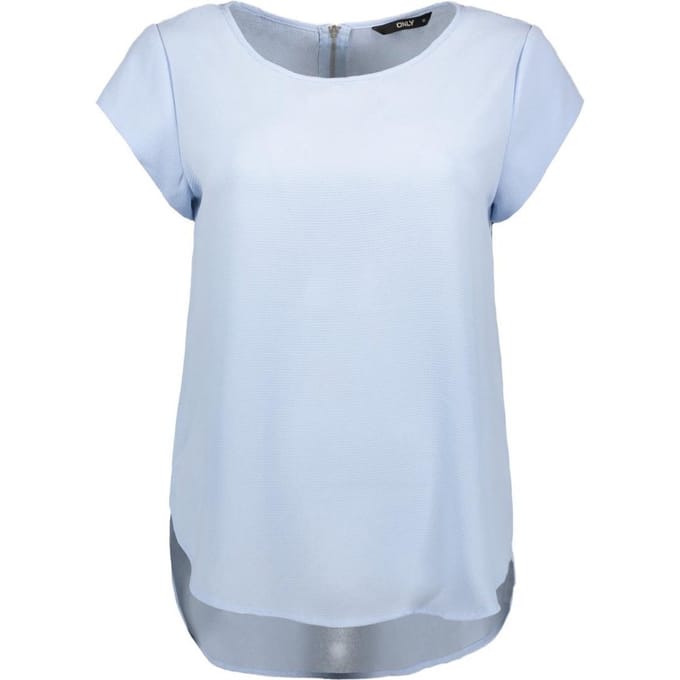 ONLY - Maat 38 - ONLVIC S/S SOLID TOP NOOS WVN - Cashmere Blue - Vrouwen