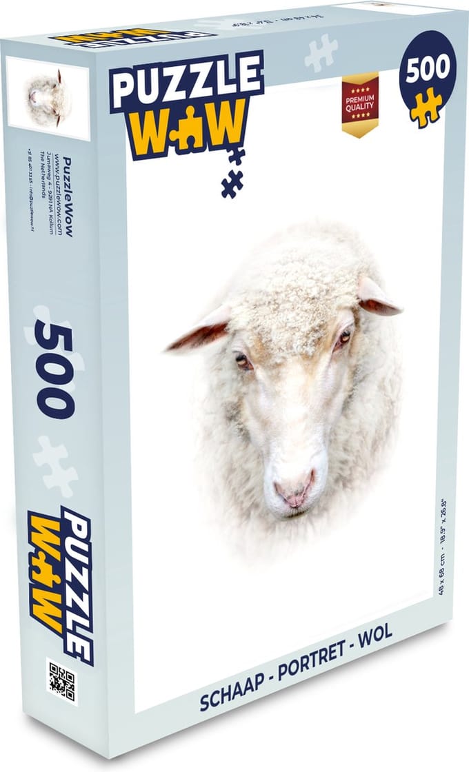 Puzzel Schaap - Portret - Wol - Legpuzzel - Puzzel 500 stukjes