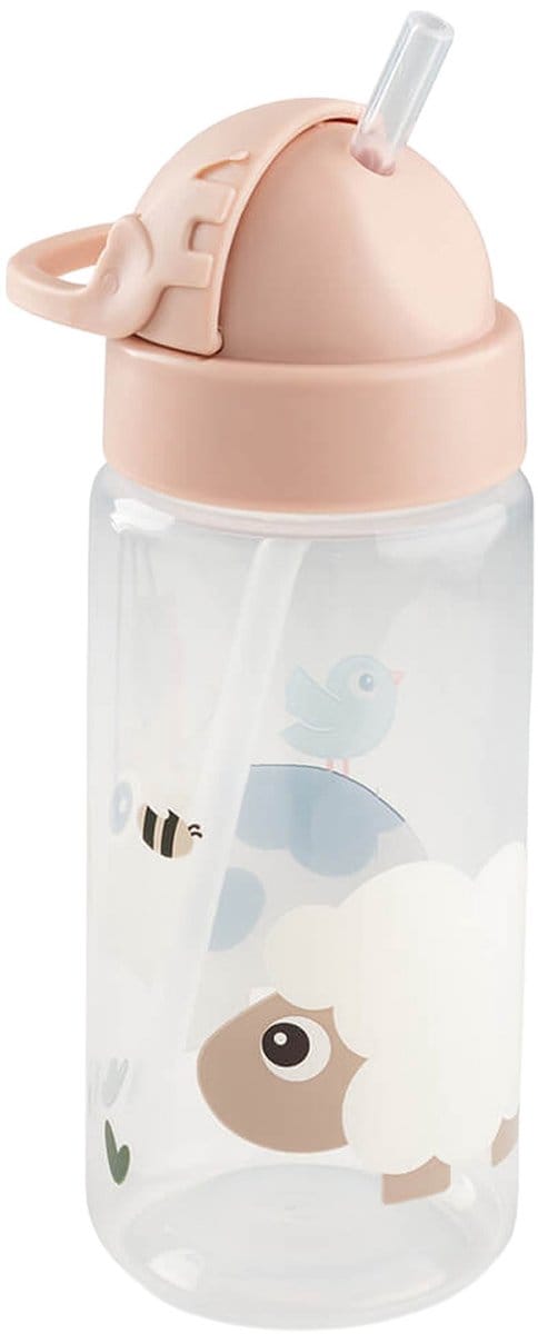 Done by Deer drinkfles met rietje tiny farm powder 350 ml