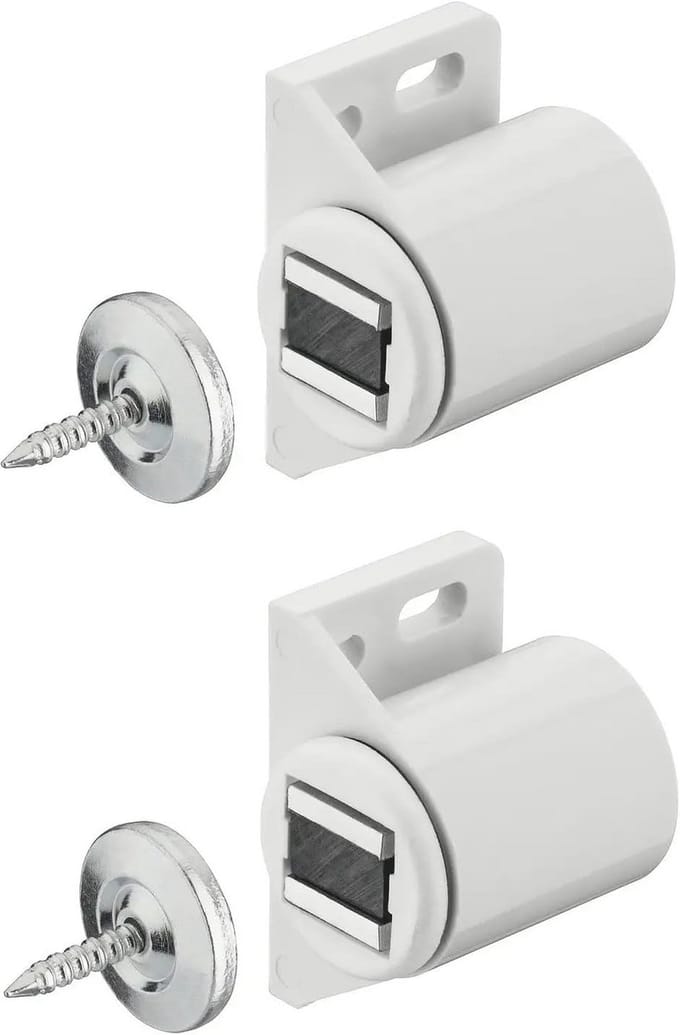 2 x Magnetische Sluiting voor Meubels - Wit, Deursluiter en Kastdeur Magneetsnapper