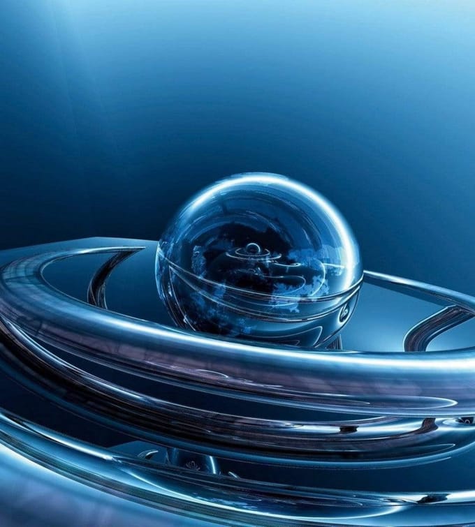 Fotobehang - Glass Sphere 225x250cm - Vliesbehang