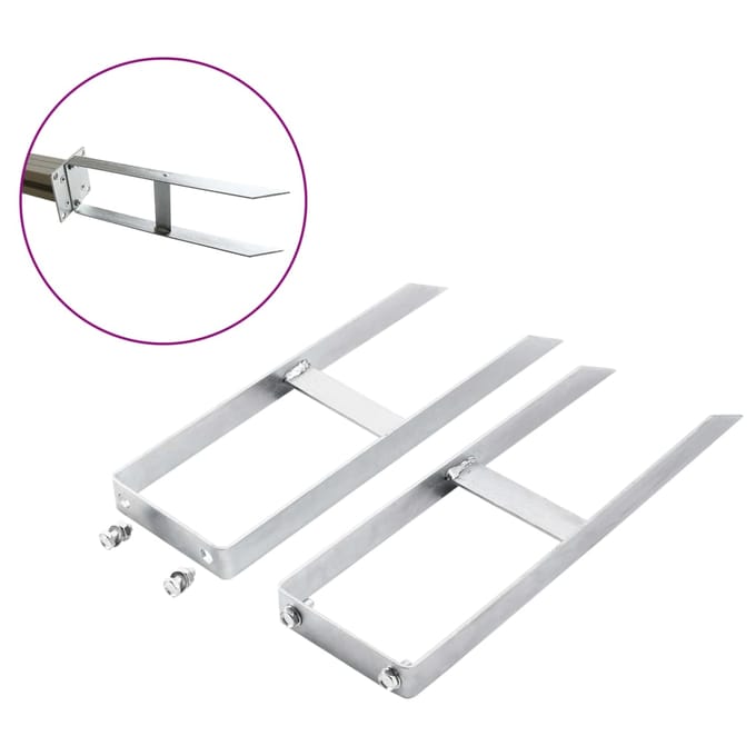 vidaXL - Grondpinnen - voor - HKC - schutting - 2 - st - 40 - cm - staal